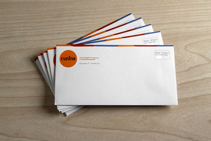 Bedrukte enveloppes formaat C6/5 voor Cunina